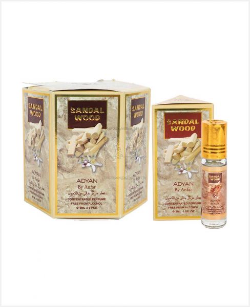 ADYAN SANDAL WOOD PERFUME ROLL ON 6SX6ML