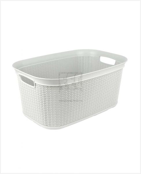 UCSAN RECTANGULAR BASKET WITH KNIT DESIGN 38L #M-080