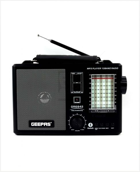 GEEPAS MP3 PLAYER 10 BAND RADIO WITH BLUETOOTH #GR842