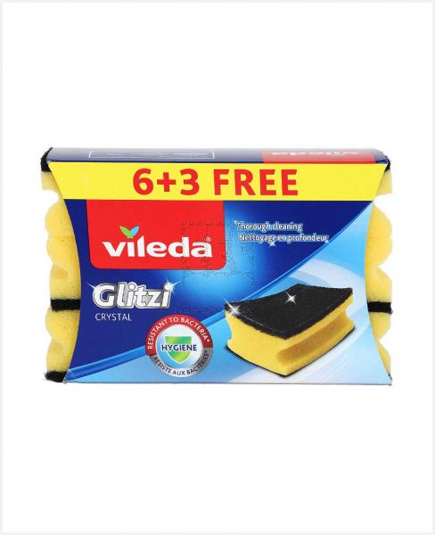 VILEDA GLITZI SPONGE SCOURER 6+3 FREE