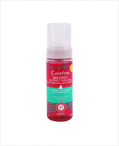 CAREFREE DAILY INTIMATE CLEANSNG MOUSSE W/GRN TEA&ALOE 150ML