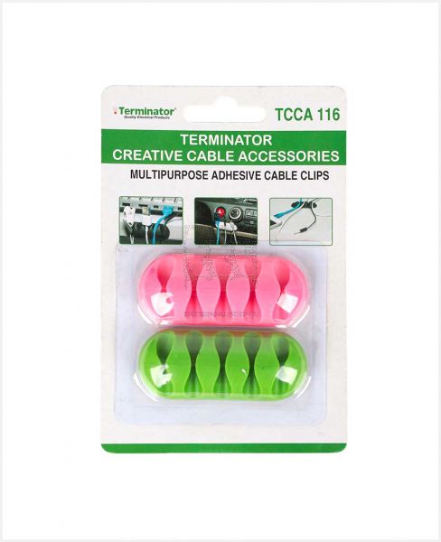 TERMINATOR MULTI PURPOSE ADHESIVE CABLE CLIPS 2PCS #TCCA116