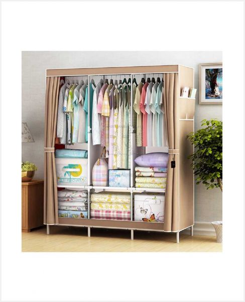 FABRIC STEEL WARDROBE 125X45X168CM GY-130/ WD0724