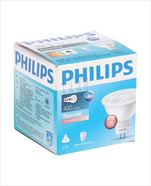 PHILIPS ESSENTIAL LED SPOT WARM WHITE 4.5W