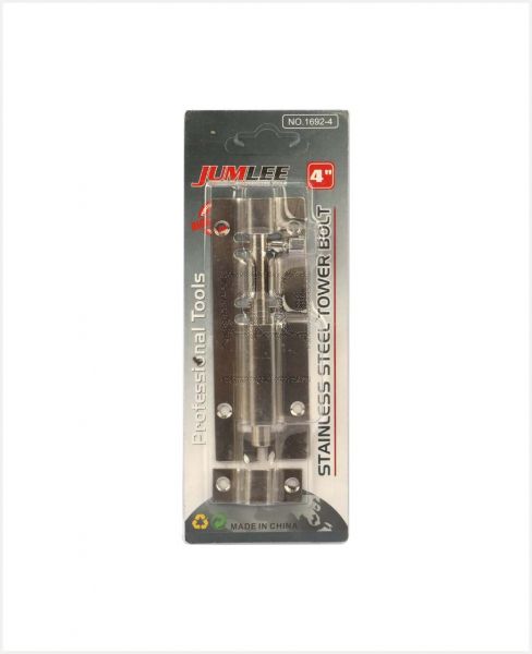 JUMLEE STAINLESS STEEL TOWER BOLT 4 INCH 1692-4