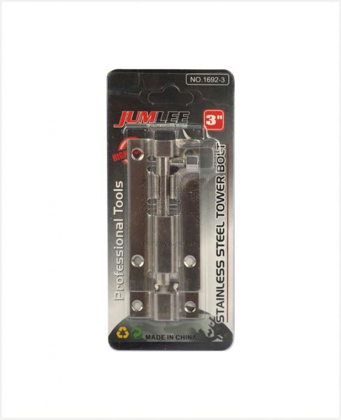 JUMLEE STAINLESS STEEL TOWER BOLT 3 INCH 1692-3