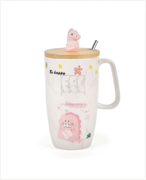 CERAMIC MUG WITH COVER AND SPOON HT0013