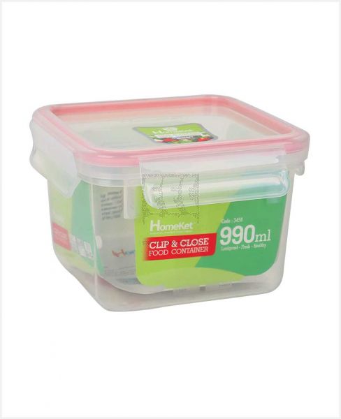 HOMEKET CLIP AND CLOSE FOOD CONTAINER 990ML 3458