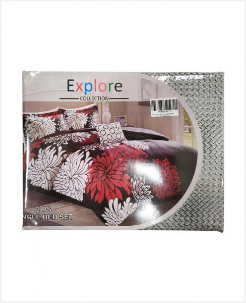 EXPLORE SINGLE BED SHEET SET 2PCS(150X220CM & 45X70+10CM)