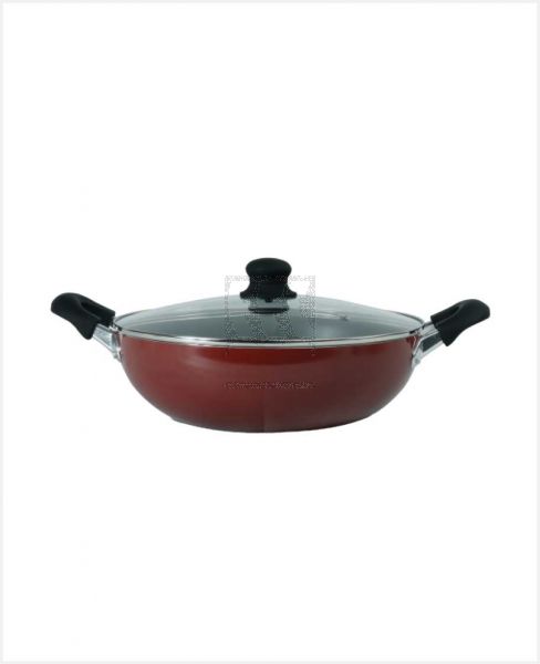 HOMEWAY NON STICK WOK PAN WITH LID 30CM HW232