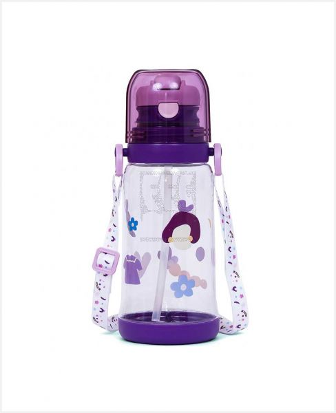 EAZY KIDS BTS3 WATR BOTLE 600ML W/STRAW PURPLE EZ_WB08_600PU