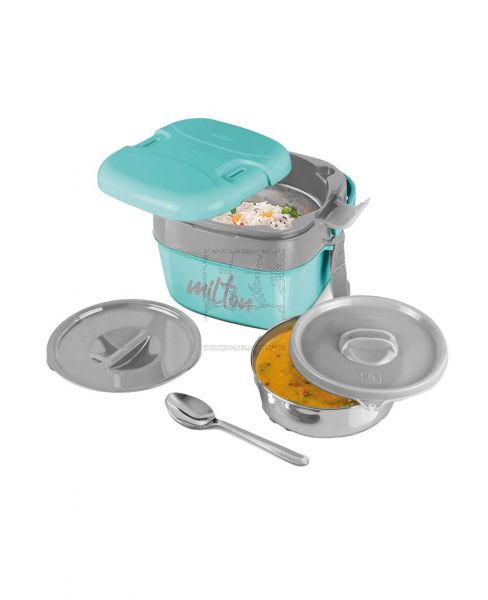 MILTON BTS3 CUBIC S/S LUNCH BOX GREEN 800ML MT_CUBSM_AQG