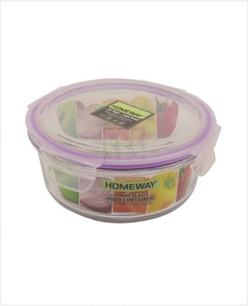 HOMEWAY ROUND GLASS FOOD CONTAINER 950ML HW3405