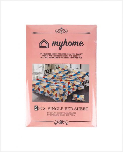MY HOME BED SHEET SINGLE WITH PILLOW CASE 140X230CM