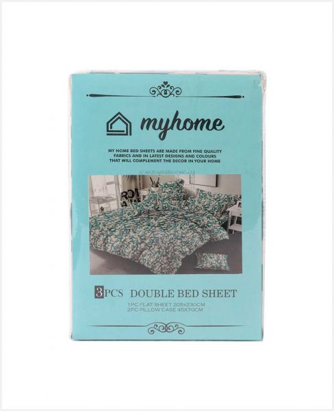 MY HOME BED SHEET DOUBLE WITH 2 PILLOW CASE 205X230CM