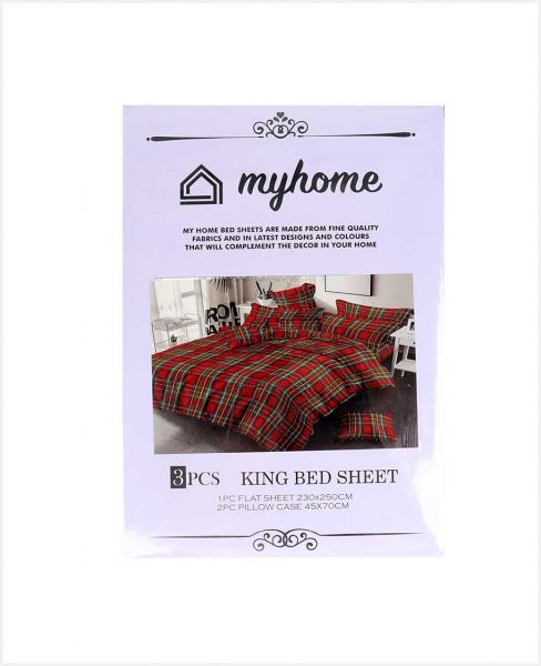 MY HOME BED SHEET KING WITH 2 PILLOW CASE 230X250CM