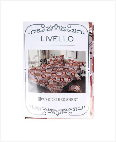 LIVELLO BED SHEET KING WITH 2 PILLOW CASE 230X240CM