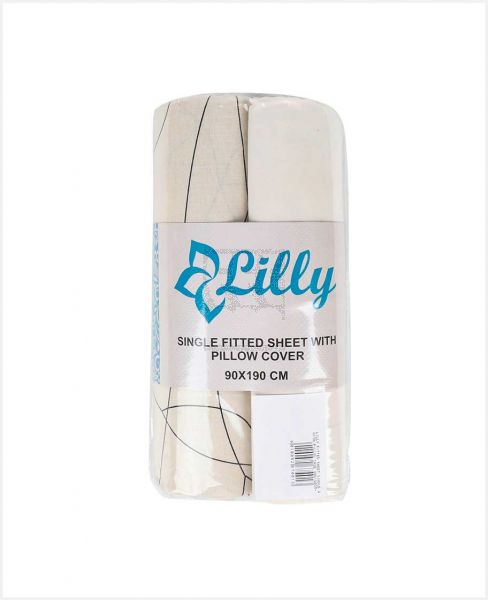LILLY FITTED SHEET SINGLE WITH PILLOW CASE 90X190CM