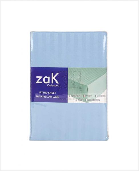 ZAK FITTED SHEET STRIPE TWIN WITH PILLOW CASE 120X200CM