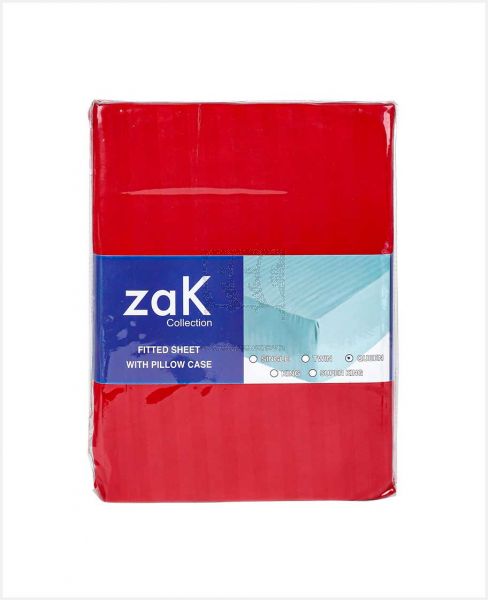 ZAK FITTED SHEET STRIPE QUEEN WITH PILLOW CASE 160X200CM