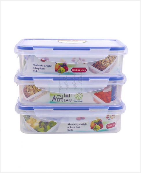 ALFELAJ CLICK & LOCK LUNCH BOX 950ML 3PCS