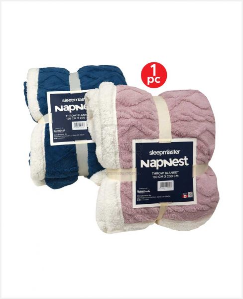 SLEEPMASTER NAPNEST BLANKET ASSTD COLOR 150X200CM