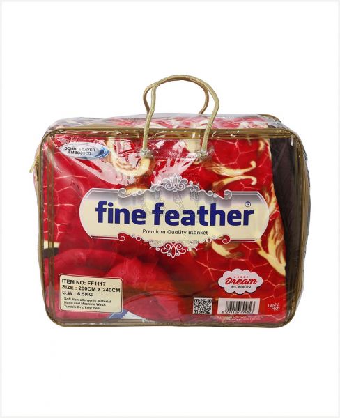 FINE FEATHER 2 PLY EMBOSSED BLANKET 200X240CM/6.5KG FF1117