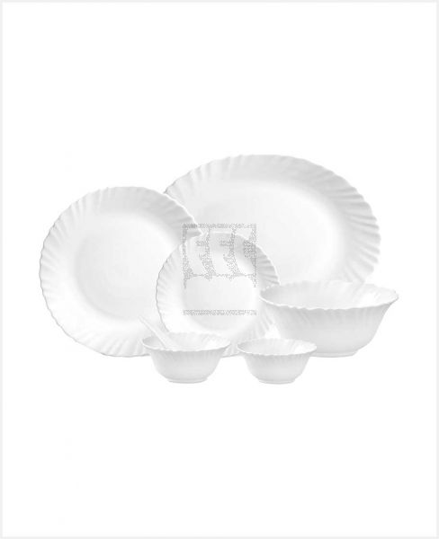 ROYALFORD OPALWARE DINNER SET WHITE SPIN 33PCS RF12466