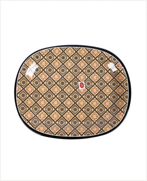 HARMONY MELAMINE OVAL SERVE PLATE BROWN 31X25CM SQ312 9(B&R)