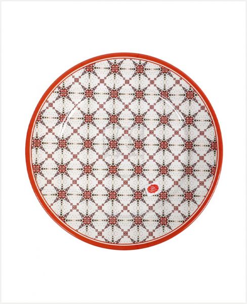 HARMONY MELAMINE ROUND DINNER PLATE ORANGE RED 28CM KB127-1