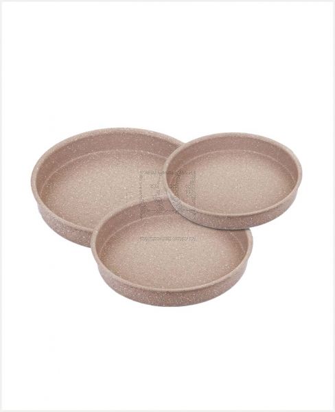 OMS GRANITE OVEN TRAY SET 34+32+28CM BROWN TOM007 3086