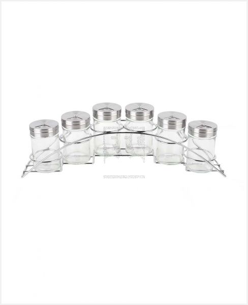 ORCHID GLASS SPICE JAR WITH STAND 6PCS SET 85ML 2109
