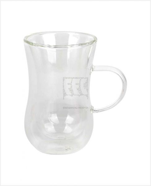 1CHASE BOROSILICATE DOUBLE WALL ARABIC CUP WITH HANDLE 80ML 1CH-ARB-100-1PS