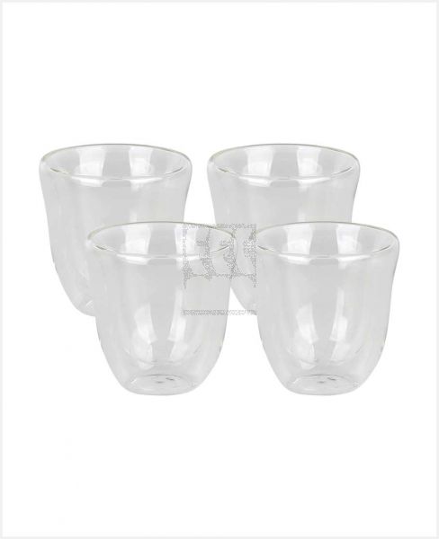1CHASE BOROSILICATE DOUBLE WALL TURKISH COFFEE CUP 80ML 4PCS SET 1CH-74-80ESP-4PS