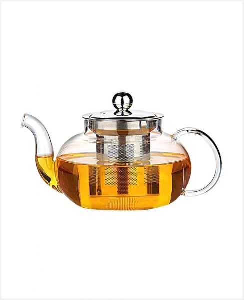1CHASE BOROSILICATE GLASS TEAPOT WITH INFUSER & LID 1000ML 1CH-TPRND-1000-1PS