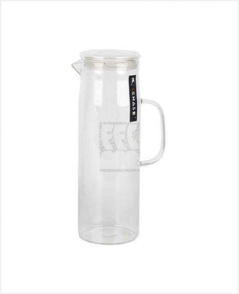 1CHASE BOROSILICATE WATER JUG WITH HANDLE & GLASS LID 1500ML 1CH-WJGLD-1500-1PS