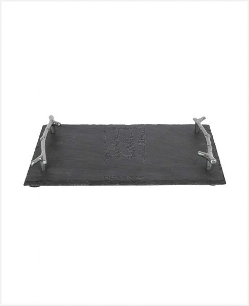 1CHASE SLATE SERVING TRAY WITH ARBORIZATION HANDLE 30X20CM 1CH-220-SLTRY-ARBHDL-1PS