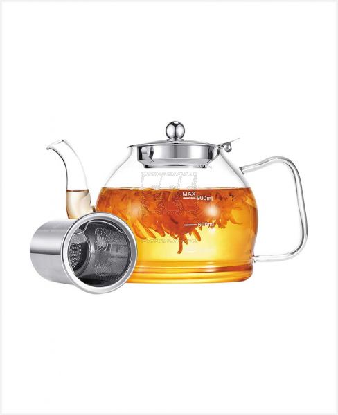 1CHASE BOROSILICATE GLASS TEAPOT WITH INFUSER & LID 1200ML 1CH-294-TP-1200-1PS