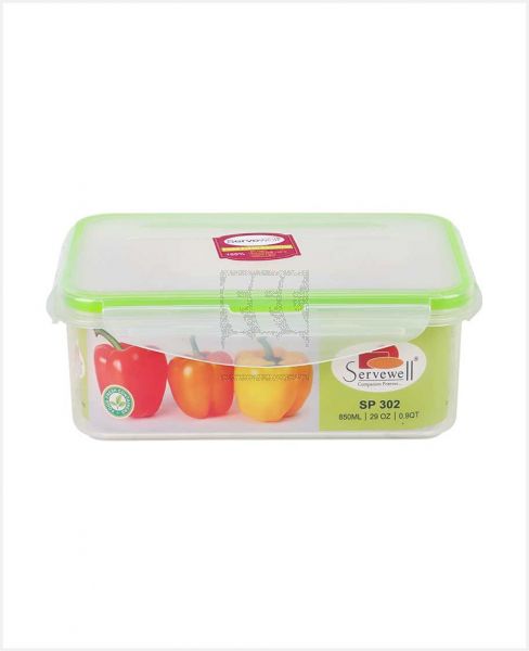 SERVEWELL RECT. FOOD FRESH CONTAINER 850ML SP302
