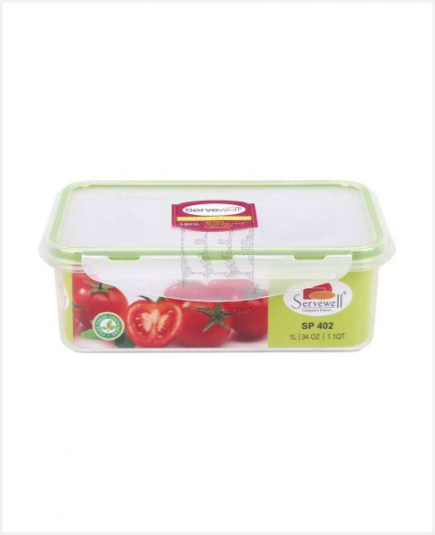 SERVEWELL RECT. FOOD FRESH CONTAINER 1000ML SP402