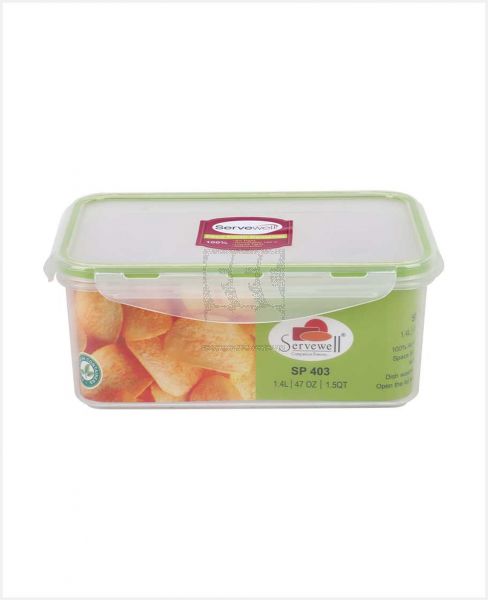 SERVEWELL RECT. FOOD FRESH CONTAINER 1400ML SP403