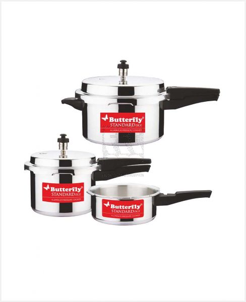 BUTTERFLY ALUMINUM PRESSURE COOKER DLX COMBO 2+3+5LTR