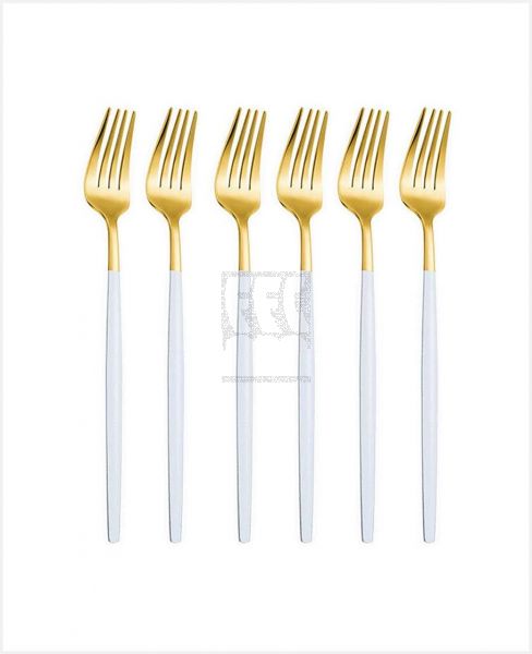 WS STAINLESS STEEL FORK GOLD WHITE 6PCS BOG-DB3105 AYD