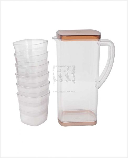 JONY HEXA JUG  & GLASS 6PCS SET 2000ML