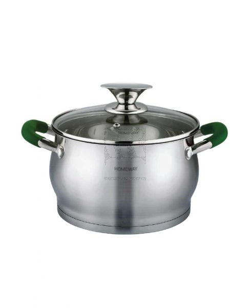 HOMEWAY SS CASSEROLE WITH LID 24CM HW3870