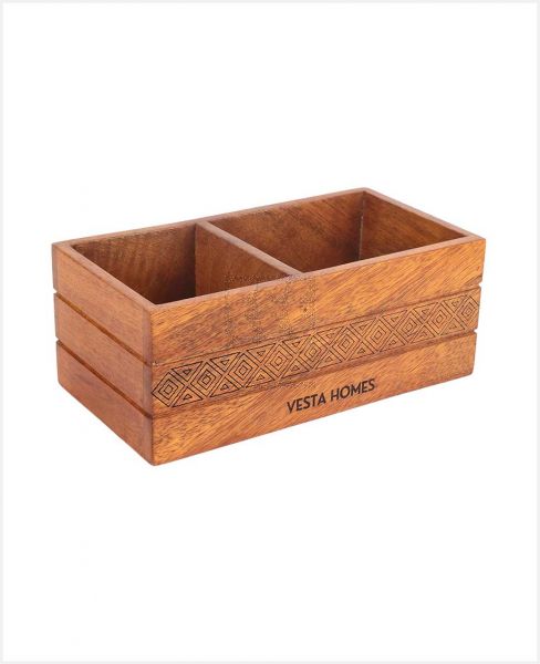 VESTA CUTLERY STAND MANGO WOOD 8X4X3.25