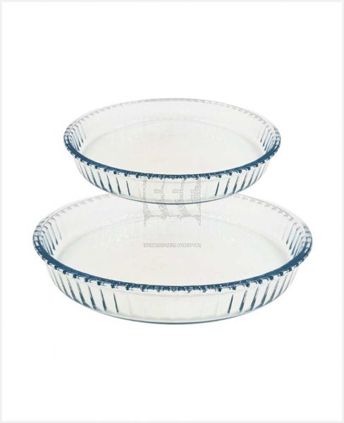 BORCAP GLASS OVEN TRAY ROUND 2PCS SET 145022