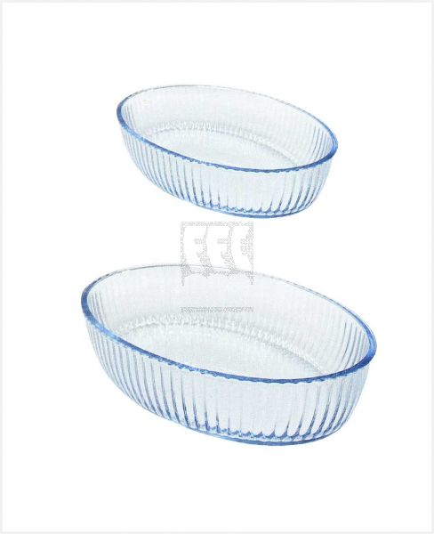 BORCAP GLASS OVEN TRAY OVAL 2PCS SET 145433