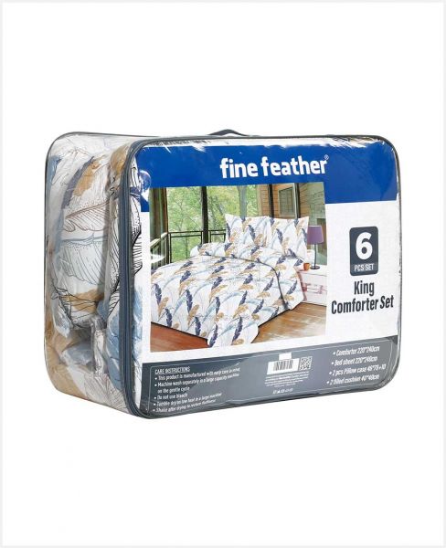 FINE FEATHER KING COMFORTER 6 PCS SET 220X240CM FF1569