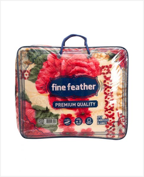 FINE FEATHER EMBOSSED BLANKET 200X240CM 4.3KG 2PLY FF5016